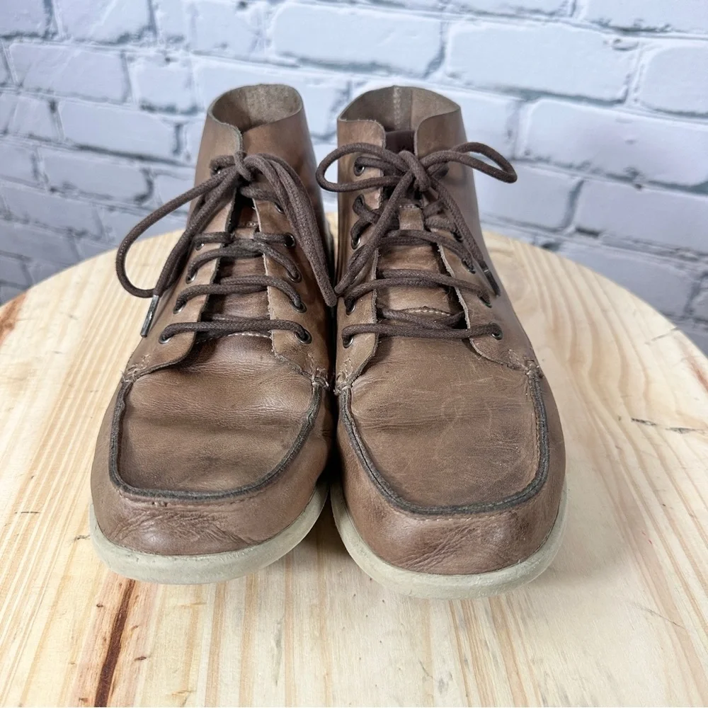 OluKai Men's Nalukai Chukka Ankle Boots Leather Sz US M9 EUR 42 Brown Lace Up